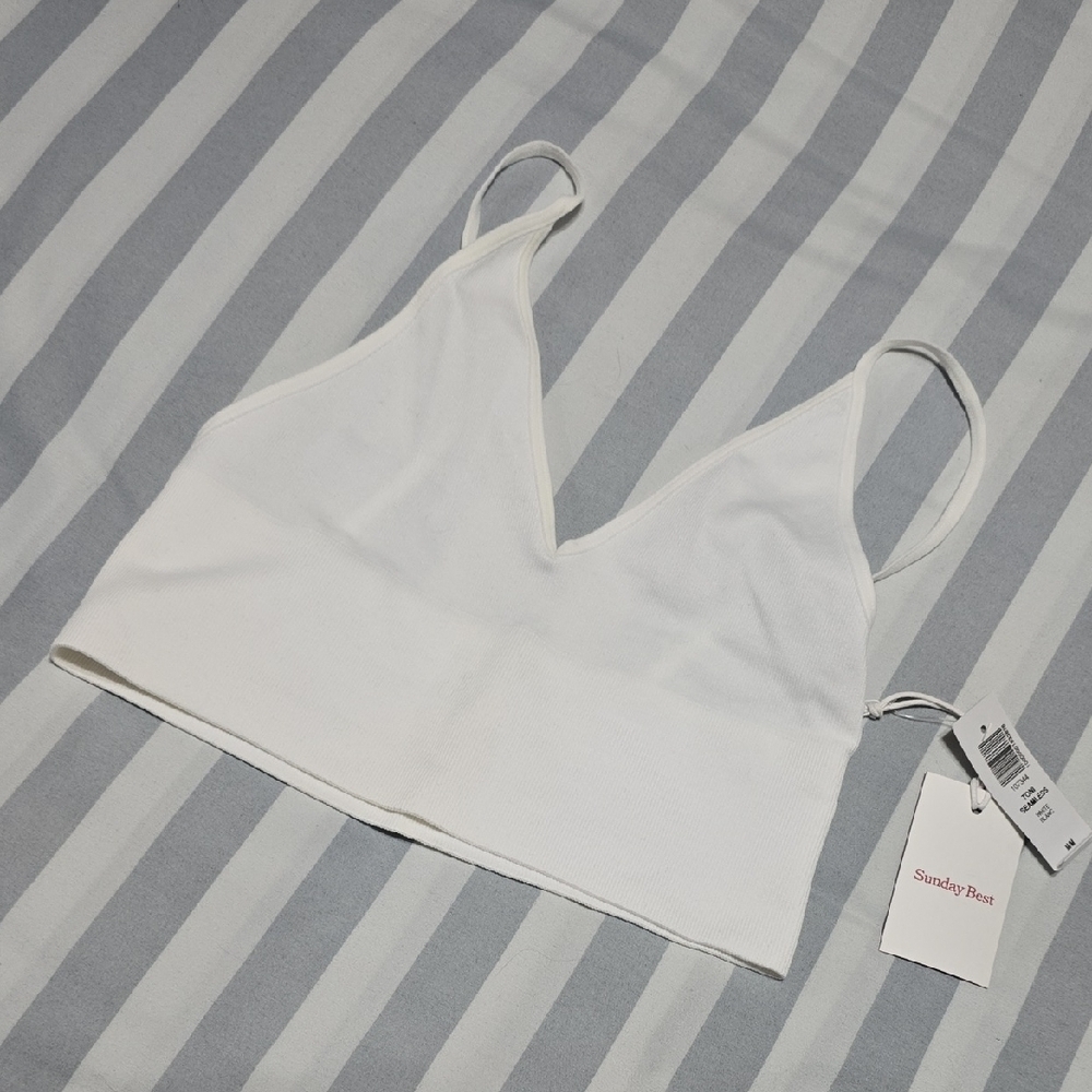 Sunday Best Pure White V-Neck Bandeau
